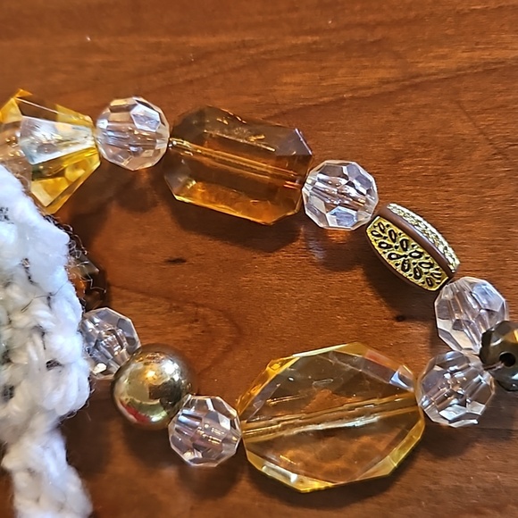 HAND CRAFTED crochet ornament holiday decor Handmade Upcycled materials green 7" - Picture 5 of 17